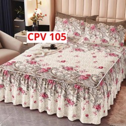 CEARCEAF PENTRU PAT CU VOLAN BUMBAC FINET + 2 FETE PERNA COD CPV105