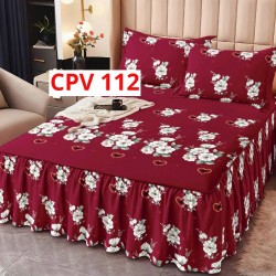 CEARCEAF PENTRU PAT CU VOLAN BUMBAC FINET + 2 FETE PERNA COD CPV112