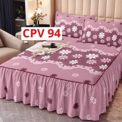 CEARCEAF PENTRU PAT CU VOLAN BUMBAC FINET + 2 FETE PERNA COD CPV94