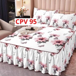 CEARCEAF PENTRU PAT CU VOLAN BUMBAC FINET + 2 FETE PERNA COD CPV95