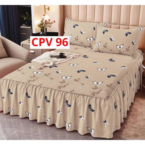 CEARCEAF PENTRU PAT CU VOLAN BUMBAC FINET + 2 FETE PERNA COD CPV96