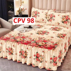 CEARCEAF PENTRU PAT CU VOLAN BUMBAC FINET + 2 FETE PERNA COD CPV98