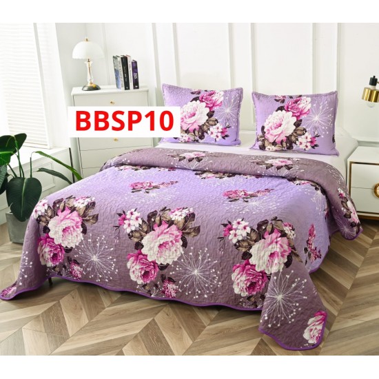 CUVERTURA BUMBAC SATINAT CU 2 FETE DIFERITE, 3 PIESE - COD BBSP10