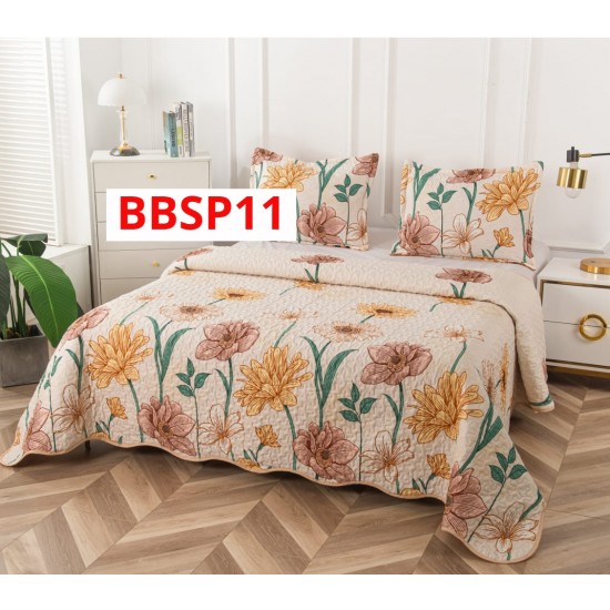 CUVERTURA BUMBAC SATINAT CU 2 FETE DIFERITE, 3 PIESE - COD BBSP11