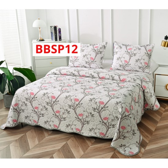 CUVERTURA BUMBAC SATINAT CU 2 FETE DIFERITE, 3 PIESE - COD BBSP12