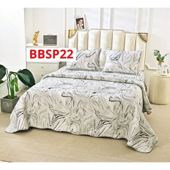 CUVERTURA BUMBAC SATINAT CU 2 FETE DIFERITE, 3 PIESE - COD BBSP22