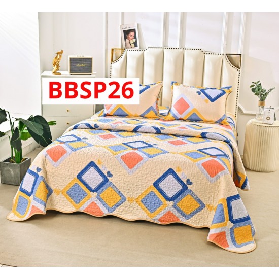 CUVERTURA BUMBAC SATINAT CU 2 FETE DIFERITE, 3 PIESE - COD BBSP26