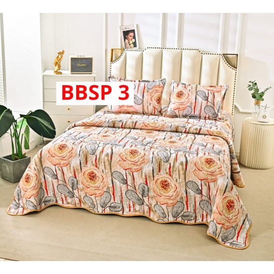 CUVERTURA BUMBAC SATINAT CU 2 FETE DIFERITE, 3 PIESE - COD BBSP3