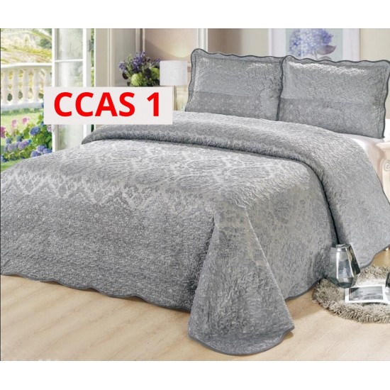 Cuvertura Pat Catifea 3 Piese CCAS1