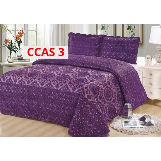 Cuvertura Pat Catifea 3 Piese CCAS3
