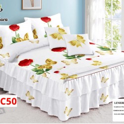 Lenjerie Bumbac Finet 6 Piese cu Volane COD LVC50