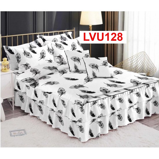 LENJERIE BUMBAC FINET 6 PIESE CU VOLANE COD LVU128