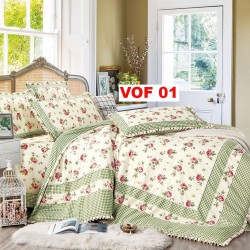 Lenjerie Bumbac Finet 4 Piese cu Volane COD VOF01