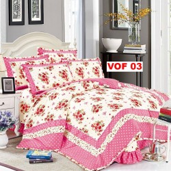 Lenjerie Bumbac Finet 4 Piese cu Volane COD VOF03