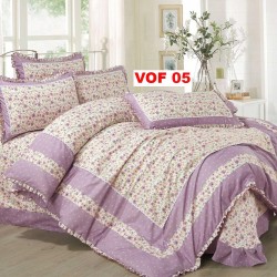 Lenjerie Bumbac Finet 4 Piese cu Volane COD VOF05