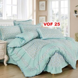 Lenjerie Bumbac Finet 4 Piese cu Volane COD VOF25 Lenjerie Bumbac Finet 4 Piese cu Volane COD VOF25