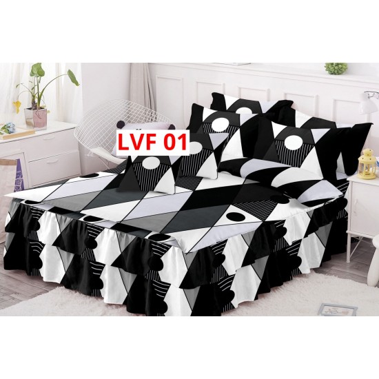 LENJERIE BUMBAC FINET 6 PIESE CU VOLANE COD LVF01