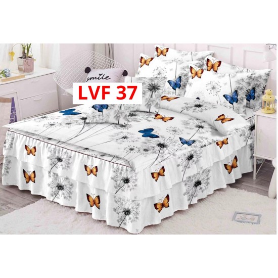 LENJERIE BUMBAC FINET 6 PIESE CU VOLANE COD LVF37