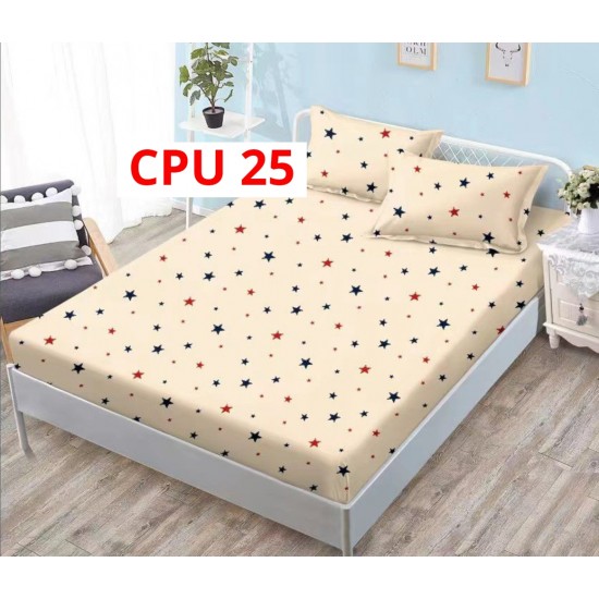 Cearceaf pentru pat cu elastic bumbac finet + 2 Fete Perna COD CPU25