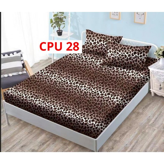 Cearceaf pentru pat cu elastic bumbac finet + 2 Fete Perna COD CPU28