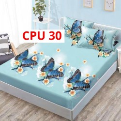 Cearceaf pentru pat cu elastic bumbac finet + 2 Fete Perna COD CPU30