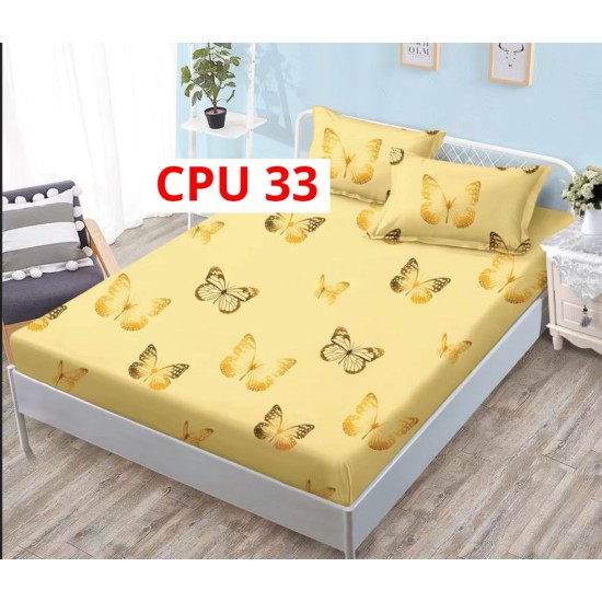 Cearceaf pentru pat cu elastic bumbac finet + 2 Fete Perna COD CPU33