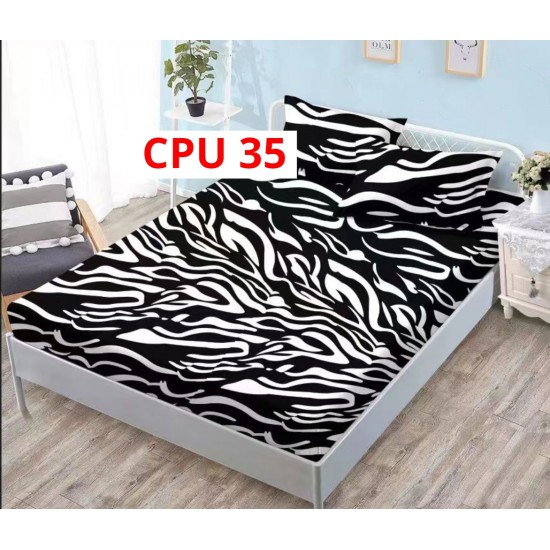 Cearceaf pentru pat cu elastic bumbac finet + 2 Fete Perna COD CPU35