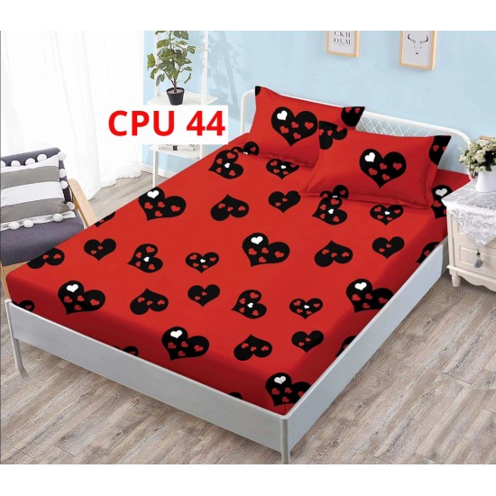 Cearceaf pentru pat cu elastic bumbac finet + 2 Fete Perna COD CPU44