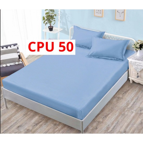 Cearceaf cu elastic din damasc 160x200cm + 2 Fete Perna COD CPU50