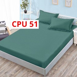 Cearceaf cu elastic din damasc 160x200cm + 2 Fete Perna COD CPU51