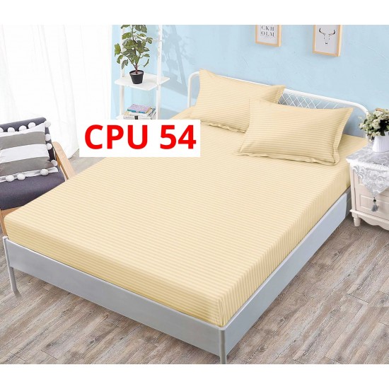 Cearceaf cu elastic din damasc 160x200cm + 2 Fete Perna COD CPU54