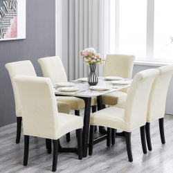Set 6 huse pentru scaune - ALB