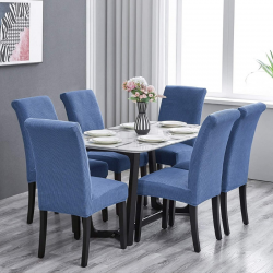 Set 6 huse pentru scaune - ALBASTRU