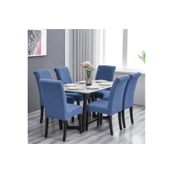 Set 6 huse pentru scaune - ALBASTRU