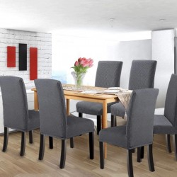 Set 6 huse pentru scaune - GRI INCHIS
