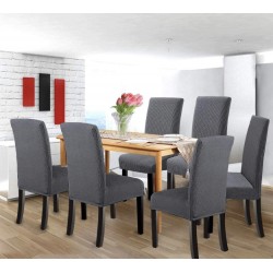 Set 6 huse pentru scaune - GRI INCHIS