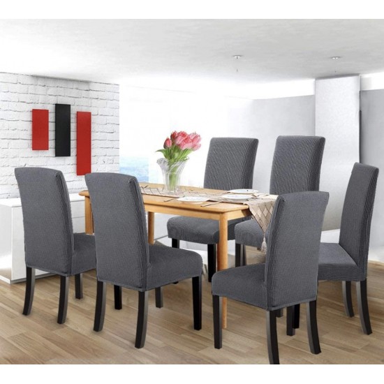 Set 6 huse pentru scaune - GRI INCHIS