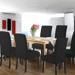 Set 6 huse pentru scaune - NEGRU