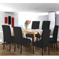 Set 6 huse pentru scaune - NEGRU