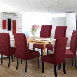 Set 6 huse pentru scaune - ROSU BORDO