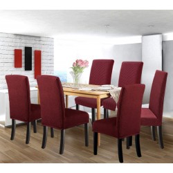 Set 6 huse pentru scaune - ROSU BORDO