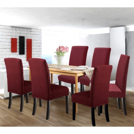 Set 6 huse pentru scaune - ROSU BORDO
